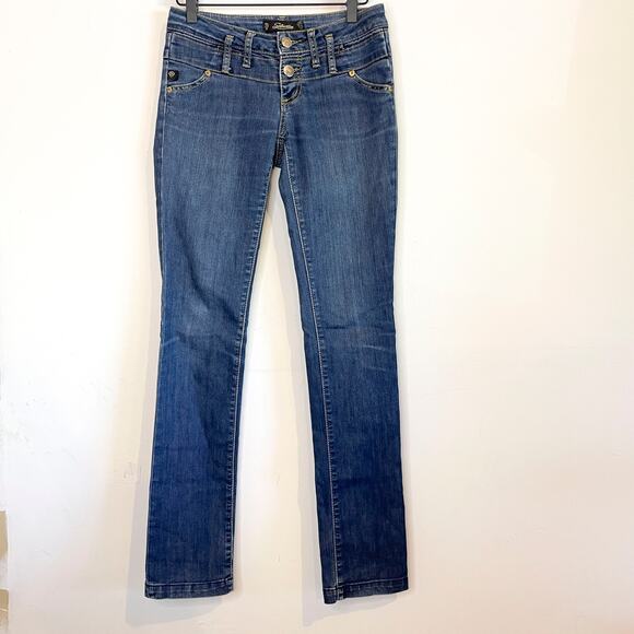 Serfontaine Bootcut Double Button Fly Denim Jeans Women's 32" Inseam, Sz 25 - Picture 1 of 7